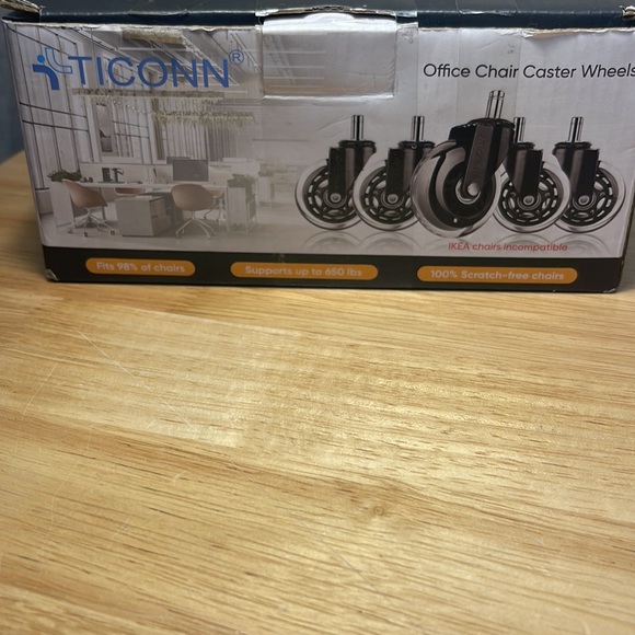 NWT TICONN Office Chair Caster Wheels Set of 5 - Picture 10 of 16